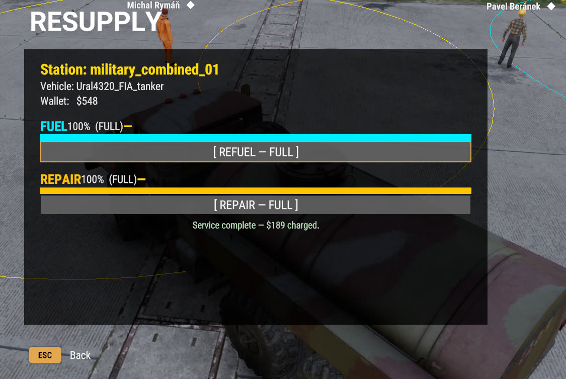 The resupply fuel and repair station interface